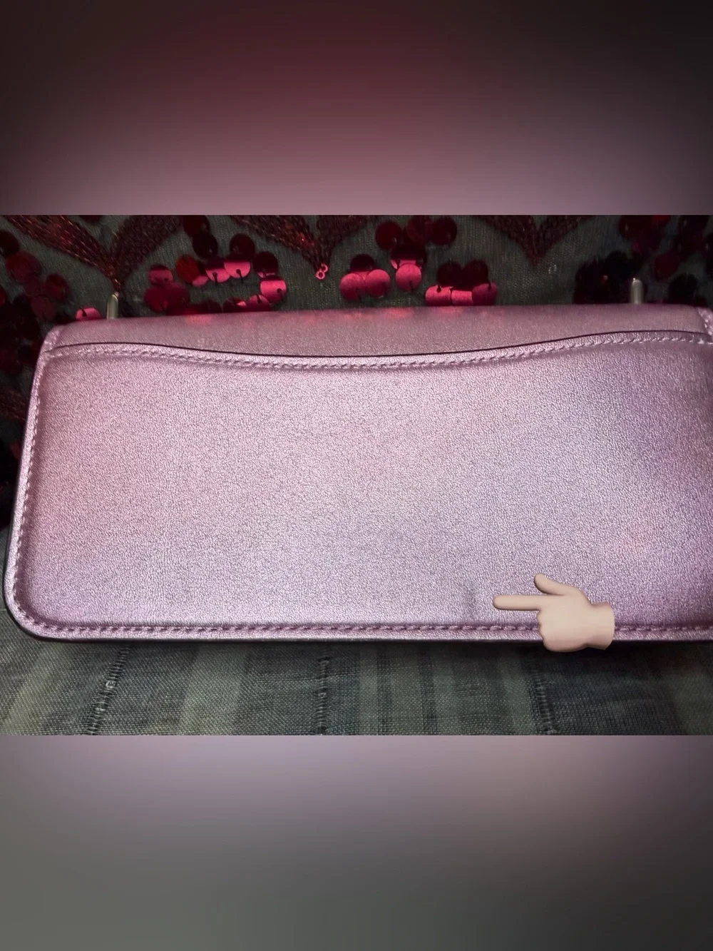 Coach 2022 Metallic Pink Leather Morgan Crossbody